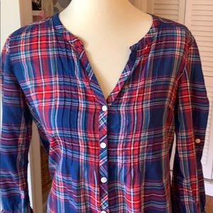 H&M Plaid Button Up Blouse